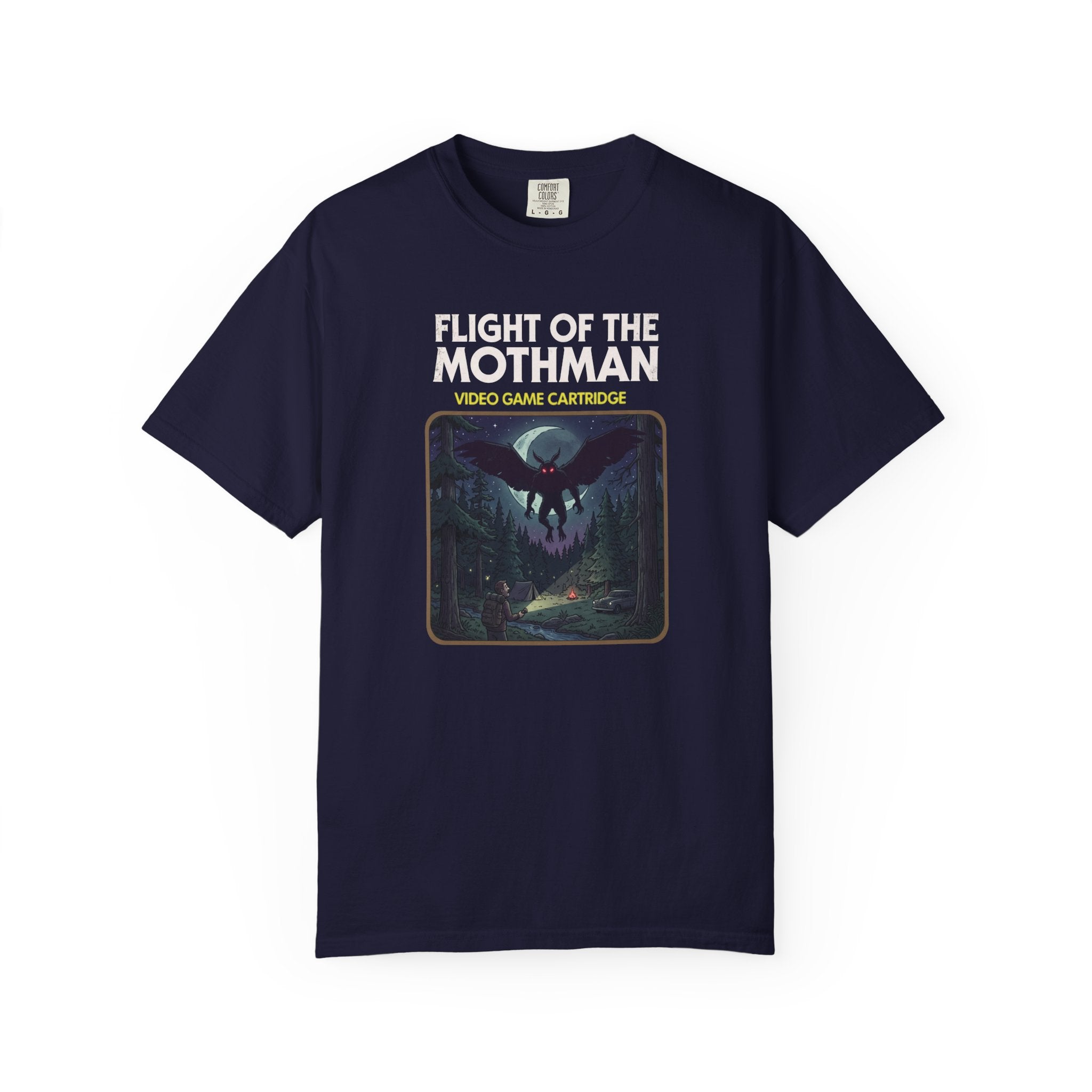 Flight of the Mothman Retro Video Game Cartridge Graphic T-Shirt