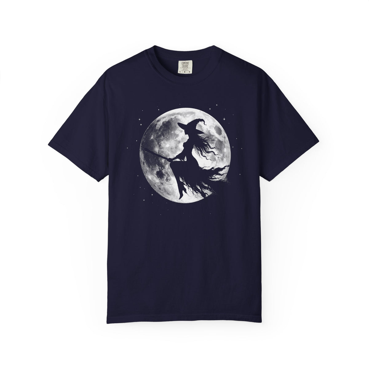 Witch Flying With Full Moon Graphic T-Shirt