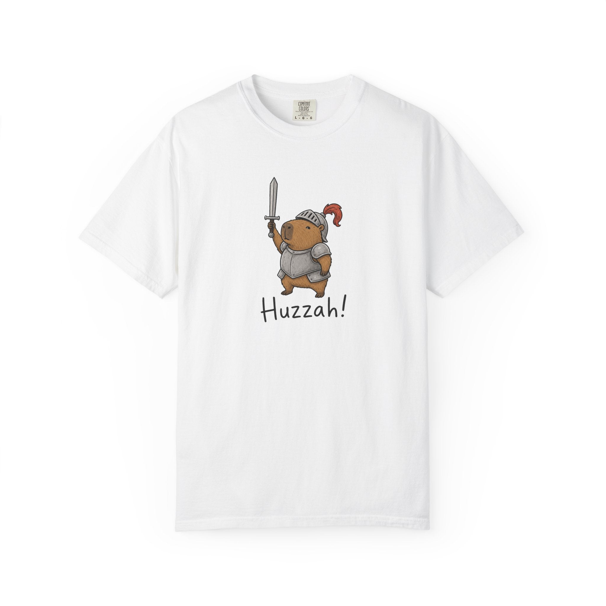 Capybara Knight Huzzah! Graphic T-shirt