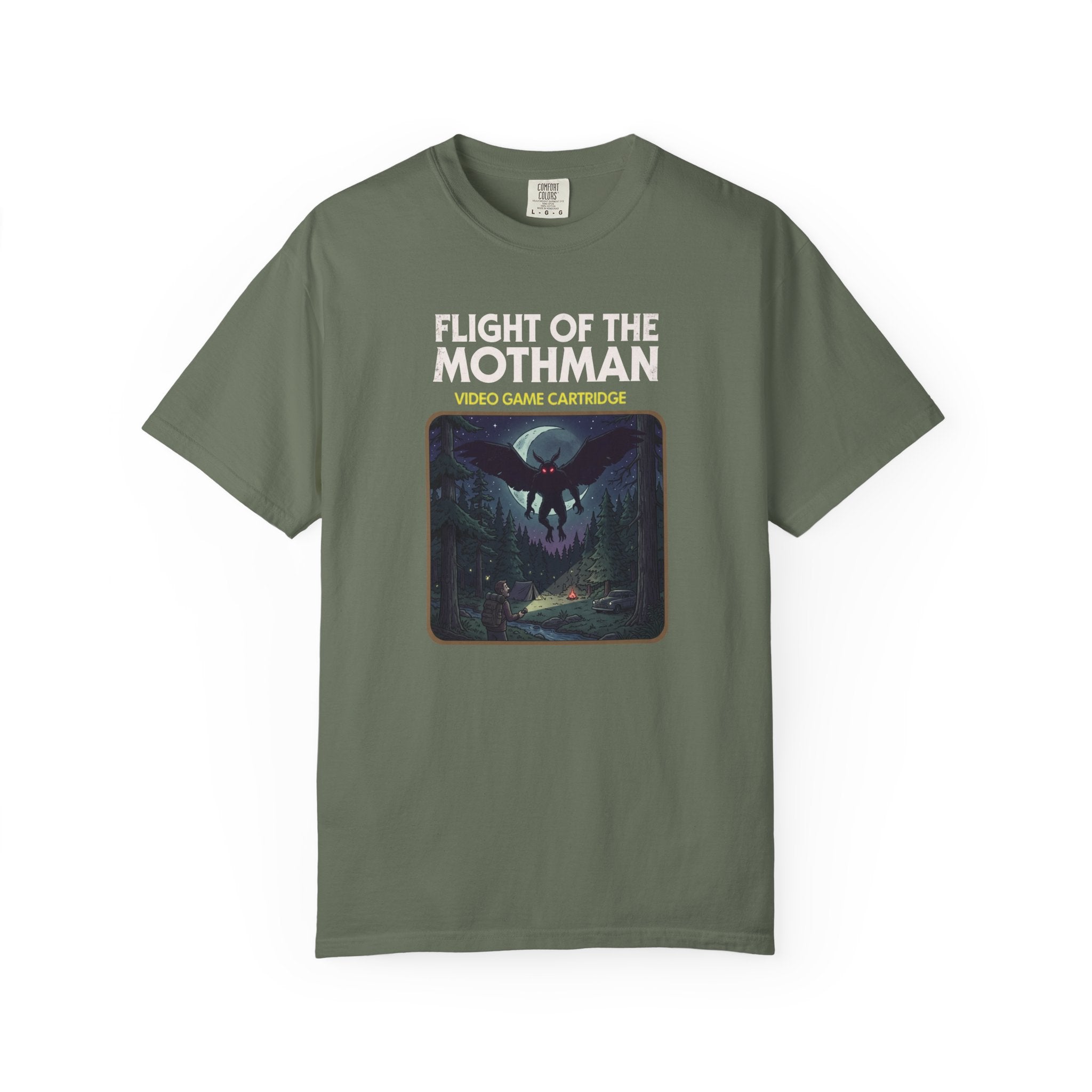 Flight of the Mothman Retro Video Game Cartridge Graphic T-Shirt