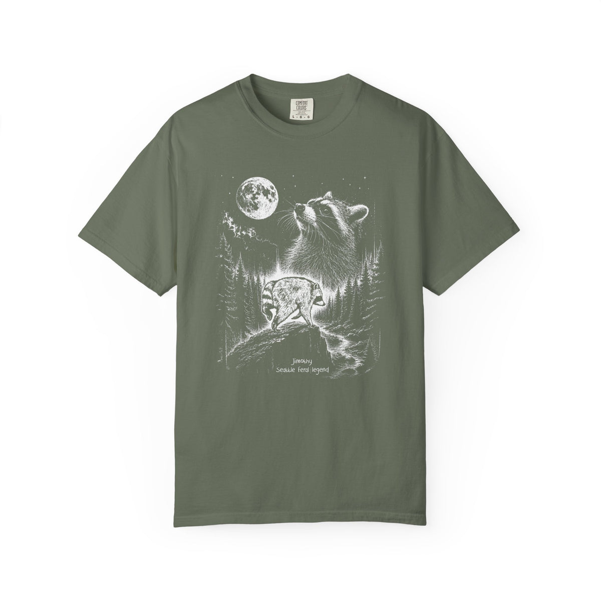 Jimothy Seattle Racoon Moon Graphic T-Shirt