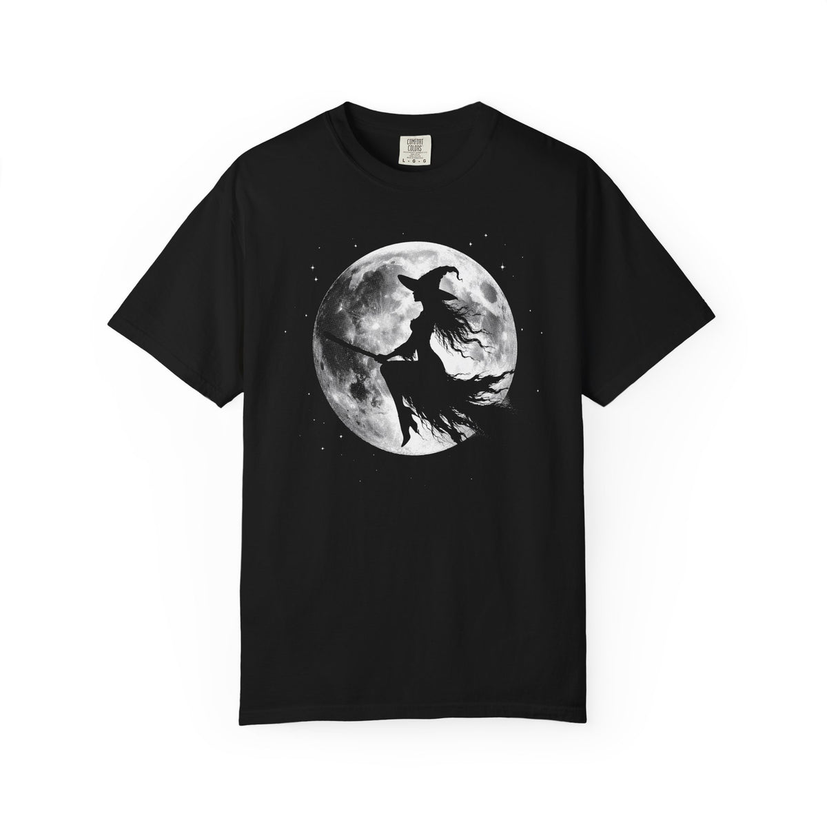 Witch Flying With Full Moon Graphic T-Shirt