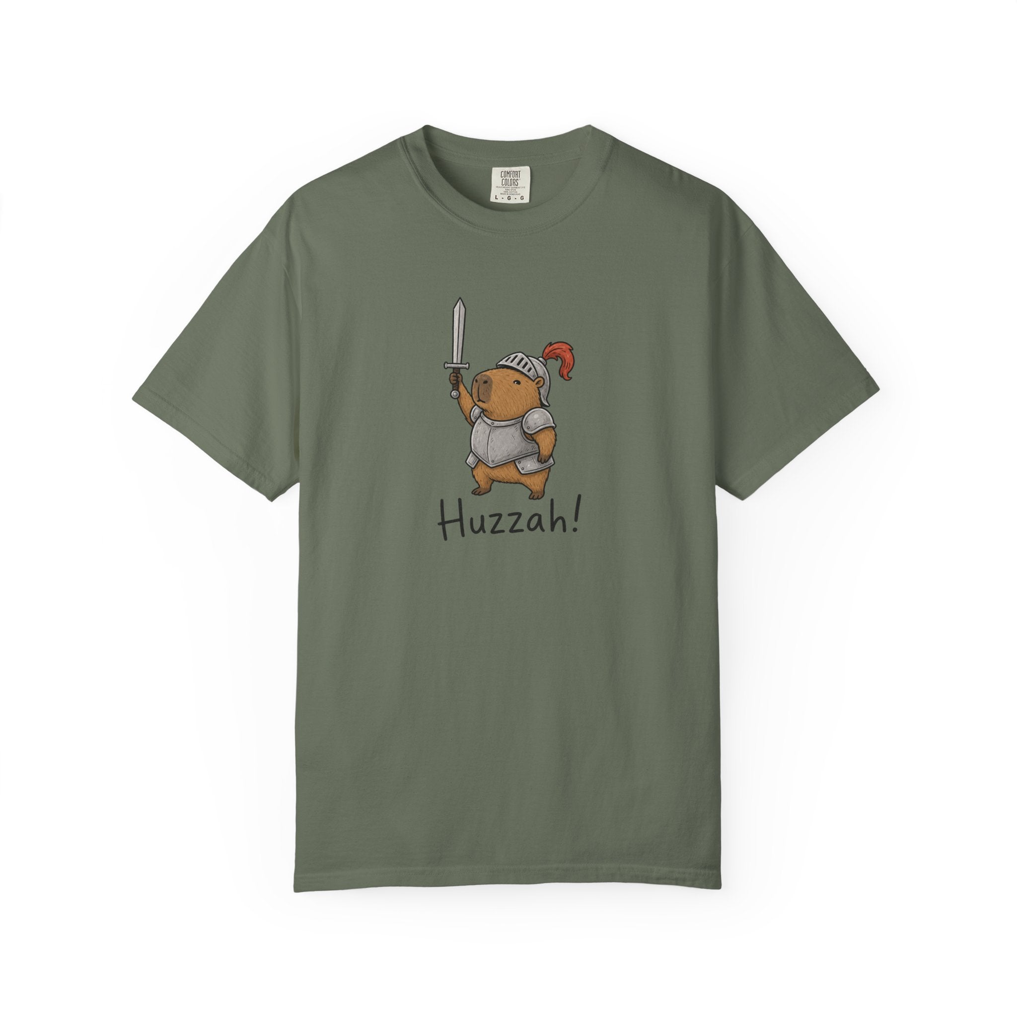 Capybara Knight Huzzah! Graphic T-shirt