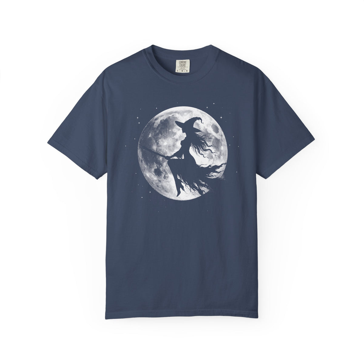 Witch Flying With Full Moon Graphic T-Shirt