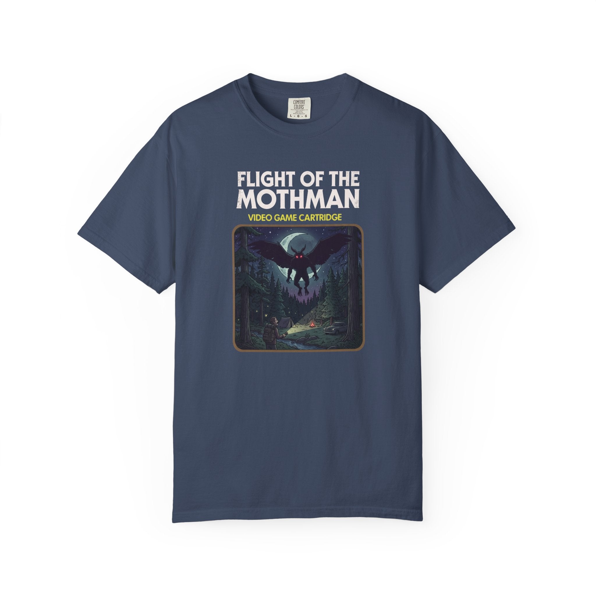 Flight of the Mothman Retro Video Game Cartridge Graphic T-Shirt